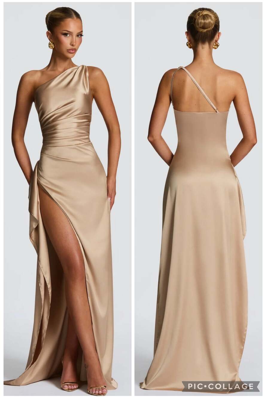 NEW Babyboo Ariel Maxi Dress Champagne Size Large Cocktail Gown